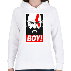PRINTFASHION Boy - Női kapucnis pulóver - Fehér