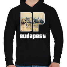 PRINTFASHION bp budapest - Férfi kapucnis pulóver - Fekete férfi pulóver, kardigán