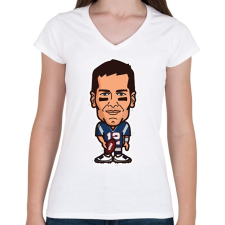 PRINTFASHION Brady - Női V-nyakú póló - Fehér női póló
