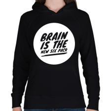 PRINTFASHION Brain is the new - Női kapucnis pulóver - Fekete női pulóver, kardigán