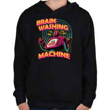 PRINTFASHION brain washing machine - Gyerek kapucnis pulóver - Fekete gyerek pulóver, kardigán