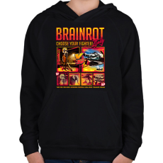 PRINTFASHION Brainrot Italy Choose your fighter - Gyerek kapucnis pulóver - Fekete