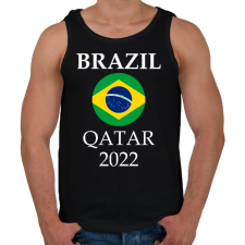 PRINTFASHION Brazil 2022 Qatar - Férfi atléta - Fekete atléta, trikó