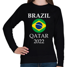 PRINTFASHION Brazil 2022 Qatar - Női pulóver - Fekete női pulóver, kardigán