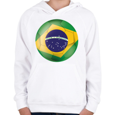 PRINTFASHION Brazil labda - Gyerek kapucnis pulóver - Fehér gyerek pulóver, kardigán