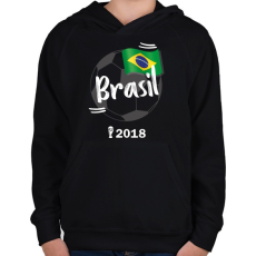 PRINTFASHION Brazília - Gyerek kapucnis pulóver - Fekete