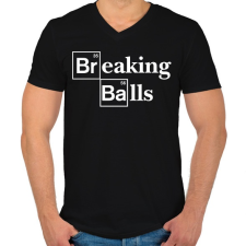 PRINTFASHION BrBalls - Férfi V-nyakú póló - Fekete férfi póló