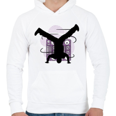 PRINTFASHION Break tánc - Férfi kapucnis pulóver - Fehér