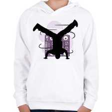 PRINTFASHION Break tánc - Gyerek kapucnis pulóver - Fehér gyerek pulóver, kardigán