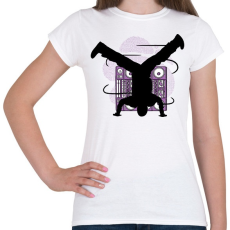 PRINTFASHION Break tánc - Női póló - Fehér