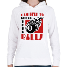 PRINTFASHION Break your balls - Női kapucnis pulóver - Fehér