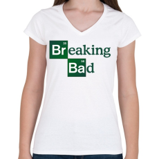 PRINTFASHION Breaking Bad Logo - Női V-nyakú póló - Fehér