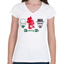 PRINTFASHION Breaking Bad - Női V-nyakú póló - Fehér női póló