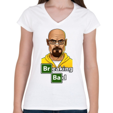PRINTFASHION Breaking Bad - Női V-nyakú póló - Fehér
