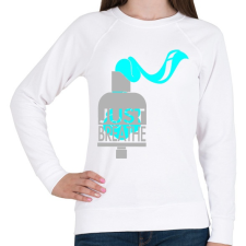 PRINTFASHION Breathe it - Női pulóver - Fehér női pulóver, kardigán