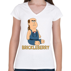 PRINTFASHION Brickleberry: Jim - Női V-nyakú póló - Fehér