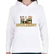 PRINTFASHION Brickleberry - Női kapucnis pulóver - Fehér női pulóver, kardigán