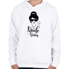 PRINTFASHION Bride Team 1 - Gyerek kapucnis pulóver - Fehér gyerek pulóver, kardigán