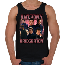 PRINTFASHION Bridgerton Anthony - Férfi atléta - Fekete atléta, trikó
