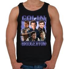 PRINTFASHION Bridgerton Colin - Férfi atléta - Fekete atléta, trikó