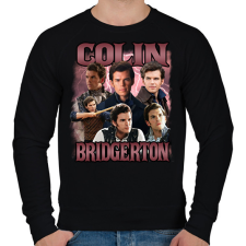 PRINTFASHION Bridgerton Colin - Férfi pulóver - Fekete férfi pulóver, kardigán