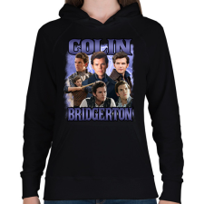 PRINTFASHION Bridgerton Colin - Női kapucnis pulóver - Fekete női pulóver, kardigán