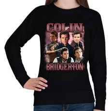 PRINTFASHION Bridgerton Colin - Női pulóver - Fekete