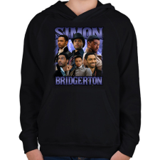 PRINTFASHION Bridgerton Simon - Gyerek kapucnis pulóver - Fekete gyerek pulóver, kardigán