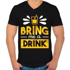 PRINTFASHION Bring me a drink - Férfi V-nyakú póló - Fekete