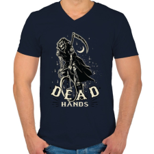 PRINTFASHION Bringás halál - Férfi V-nyakú póló - Sötétkék férfi póló