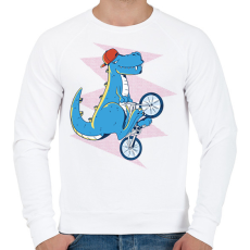 PRINTFASHION Bringás T-rex - Férfi pulóver - Fehér