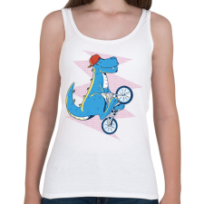 PRINTFASHION Bringás T-rex - Női atléta - Fehér női trikó