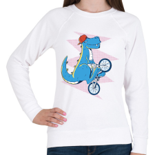 PRINTFASHION Bringás T-rex - Női pulóver - Fehér női pulóver, kardigán