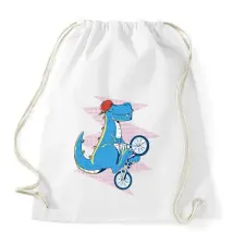 PRINTFASHION Bringás T-rex - Sportzsák, Tornazsák - Fehér tornazsák