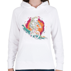 PRINTFASHION Bringás űrhajós - Női kapucnis pulóver - Fehér