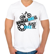 PRINTFASHION bringáznikell - Férfi V-nyakú póló - Fehér