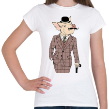 PRINTFASHION British style Pig - Női póló - Fehér női póló