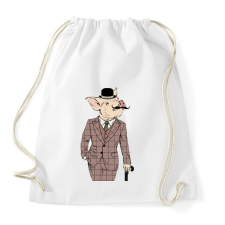 PRINTFASHION British style Pig - Sportzsák, Tornazsák - Fehér tornazsák