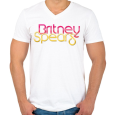 PRINTFASHION britney-fantasy3 - Férfi V-nyakú póló - Fehér