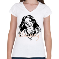 PRINTFASHION britney spears dream2 - Női V-nyakú póló - Fehér női póló