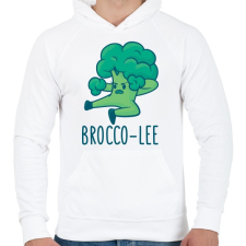 PRINTFASHION Brocco Lee - Férfi kapucnis pulóver - Fehér férfi pulóver, kardigán