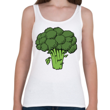PRINTFASHION Brokkoli - Női atléta - Fehér női trikó