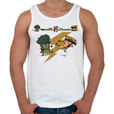 PRINTFASHION Brokkoli vs. Pizza - Férfi atléta - Fehér atléta, trikó