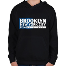PRINTFASHION Brooklyn  - Gyerek kapucnis pulóver - Fekete gyerek pulóver, kardigán