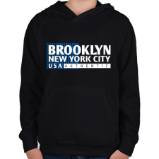 PRINTFASHION Brooklyn - Gyerek kapucnis pulóver - Fekete gyerek pulóver, kardigán