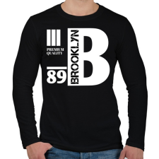 PRINTFASHION Brooklyn premium quality 89 - Férfi hosszú ujjú póló - Fekete férfi póló
