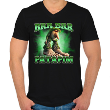 PRINTFASHION Brr brr patapim - Férfi V-nyakú póló - Fekete férfi póló