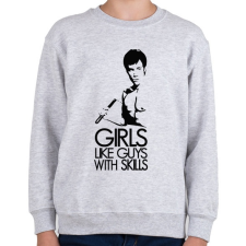 PRINTFASHION Bruce Lee - Gyerek pulóver - Sport szürke gyerek pulóver, kardigán