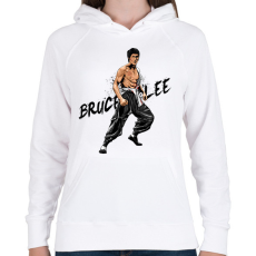 PRINTFASHION Bruce Lee - Női kapucnis pulóver - Fehér