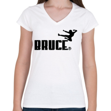 PRINTFASHION Bruce - Női V-nyakú póló - Fehér